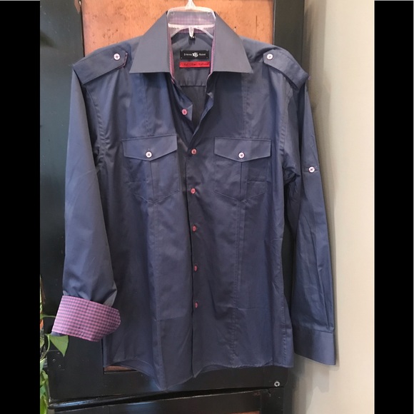 Stone Rose Other - NwoT Stone Rose sz M Red Rivet Coll Blue Shirt